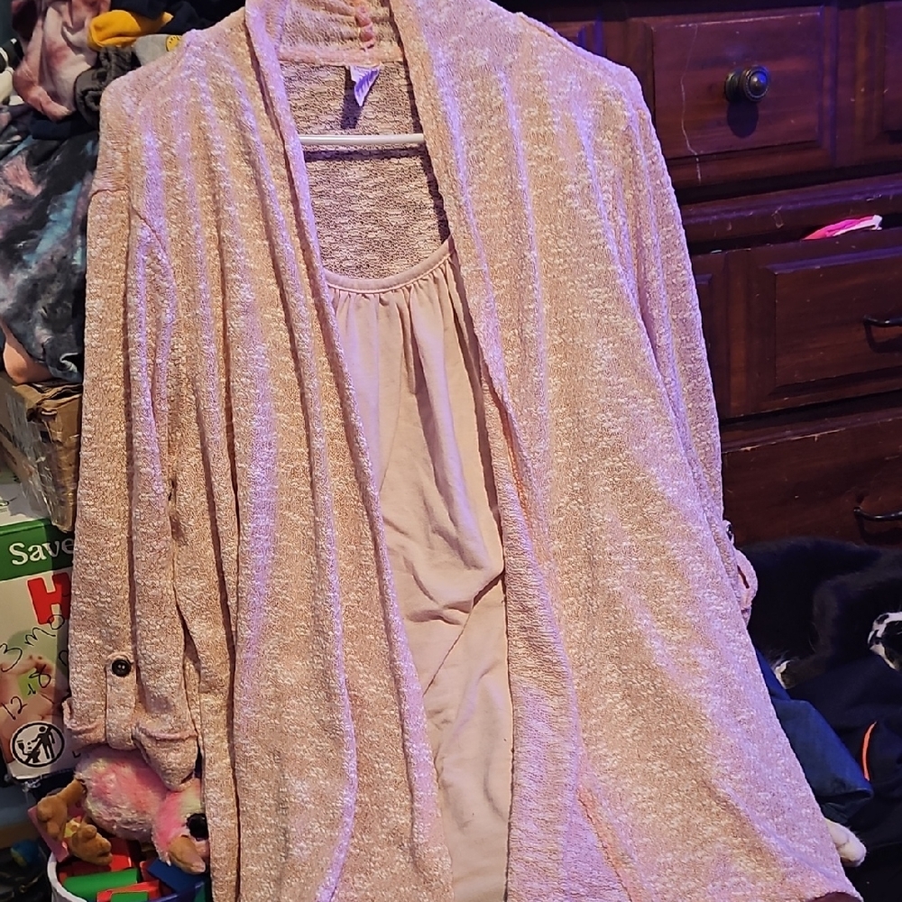 !!.         3X  Cream Open-Front Cardigan